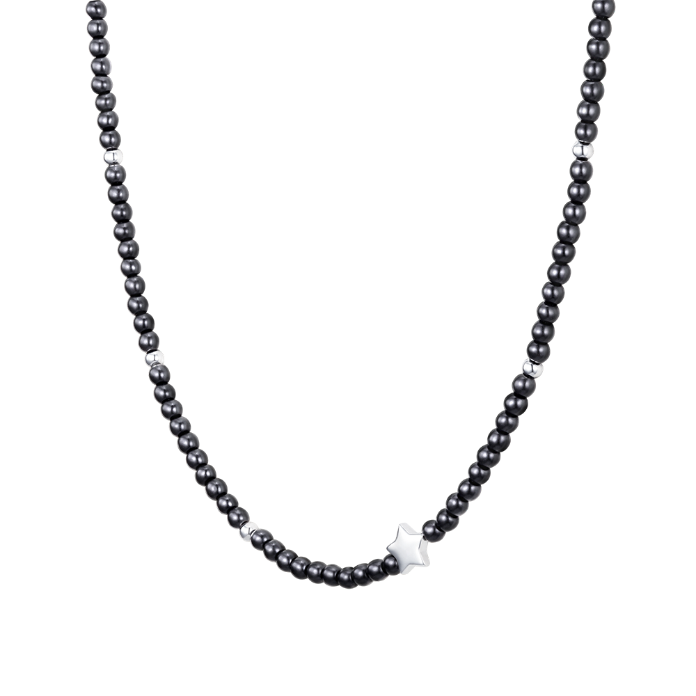 STELLA 블랙 스피넬 비드목걸이 (JJLJNZ4BF391BR420)