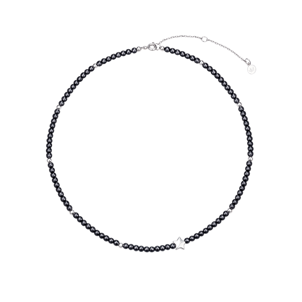 STELLA 블랙 스피넬 비드목걸이 (JJLJNZ4BF391BR420)