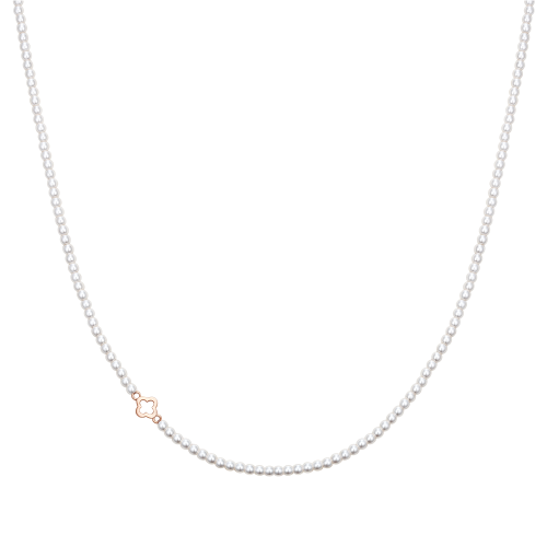 CLOVIA 14K 크리스탈 진주 비드목걸이 2mm (JJCLNI5B6201R4420)