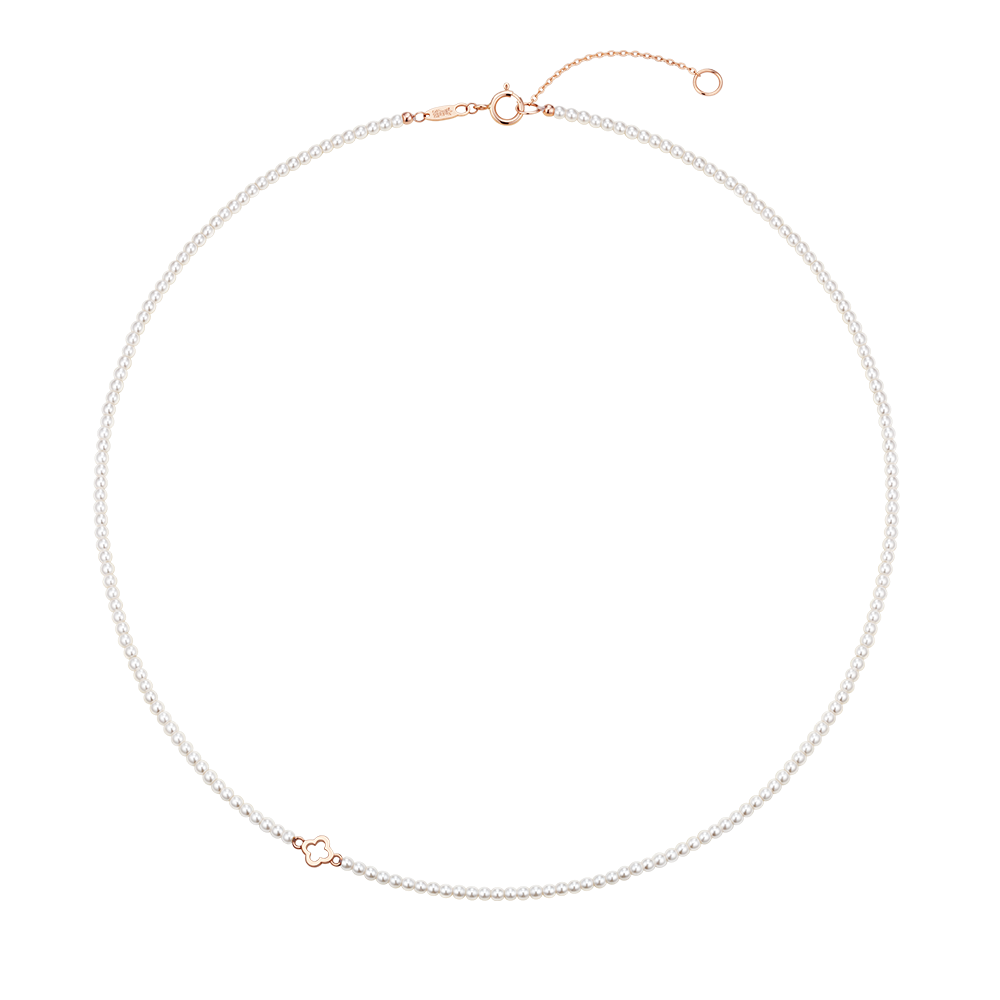 CLOVIA 14K 크리스탈 진주 비드목걸이 2mm (JJCLNI5B6201R4420)