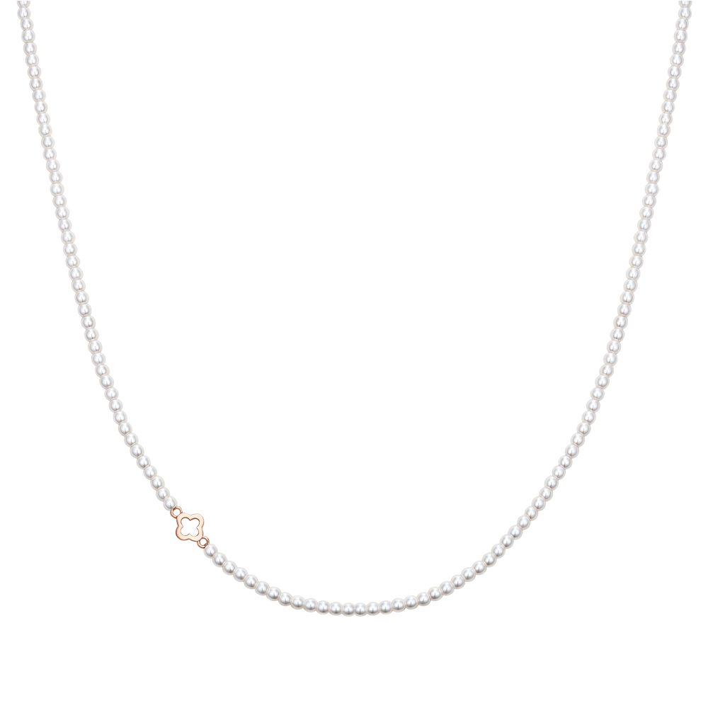 CLOVIA 14K 크리스탈 진주 비드목걸이 2mm (JJCLNI5B6201R4420)