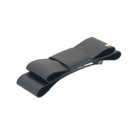 J.RIBBON 스퀘어 리본 레더 헤어핀 - 뮤트 블랙 (JAI1HP5BV829PUBK0)