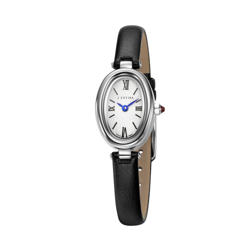 VERONA OVAL 가죽시계 - 블랙 (JWT2LE5BF501WHBK0)