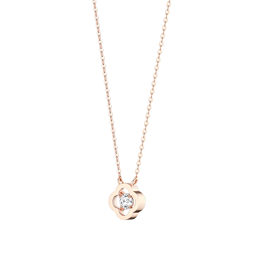 CLOVIA 10K 랩그로운 다이아몬드 목걸이 (JJCLNL6B2161R0420)