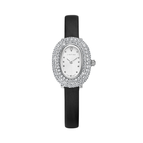 JE ORIANA COCKTAIL 새틴 가죽시계 - 블랙 (JWJ1FA5BF504WHBK0)