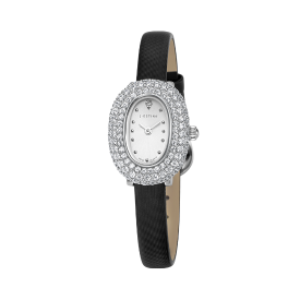 JE ORIANA COCKTAIL 새틴 가죽시계 - 블랙 (JWJ1FA5BF504WHBK0)