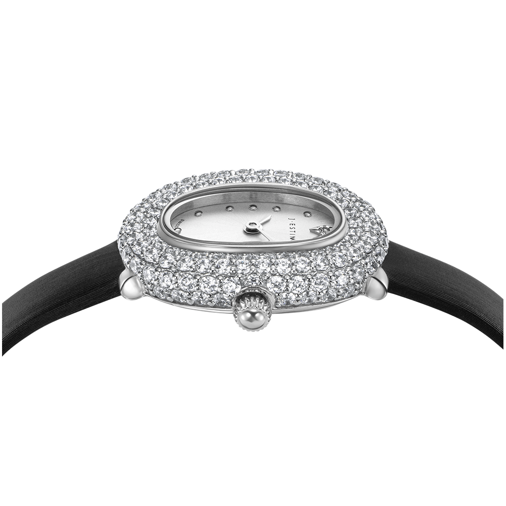 JE ORIANA COCKTAIL 새틴 가죽시계 - 블랙 (JWJ1FA5BF504WHBK0)