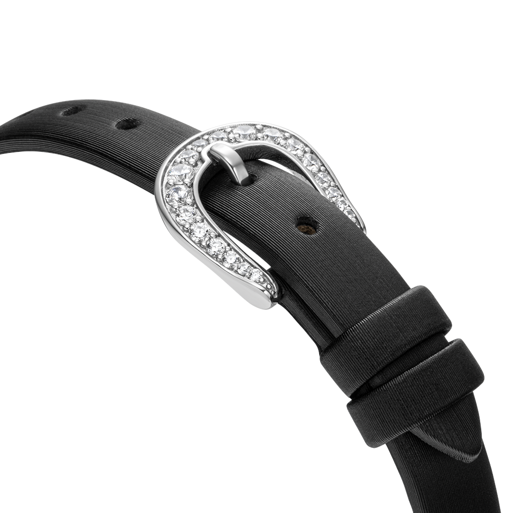 JE ORIANA COCKTAIL 새틴 가죽시계 - 블랙 (JWJ1FA5BF504WHBK0)