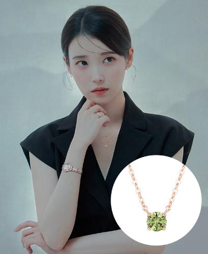 [아이유 PICK] MARIEBEL 10K 그린 랩그로운 다이아몬드 목걸이 (JJMBNL6B3451R0420)