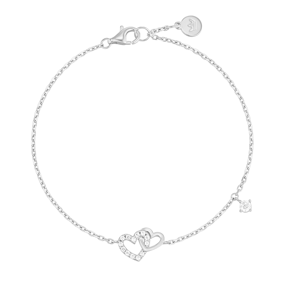 DOUBLE HEART 팔찌 (JJLJBQ2BS323SW7S0)