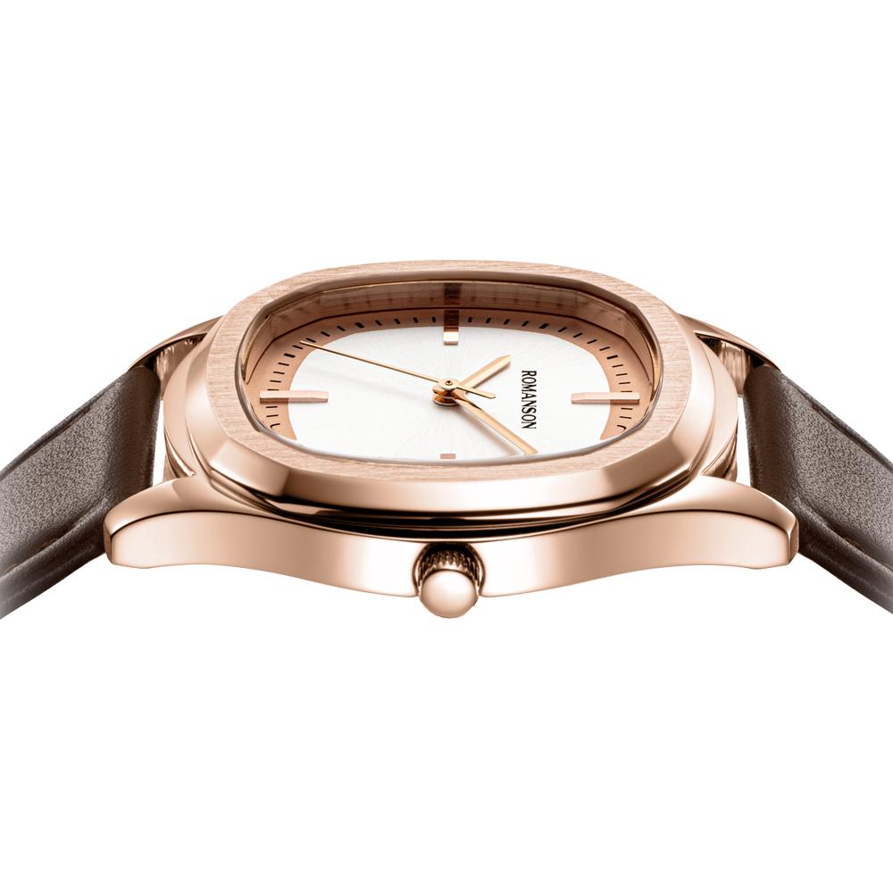 [로만손] 로만체 스퀘어 40 가죽시계 (RWTLMM5BF013RGWH0)