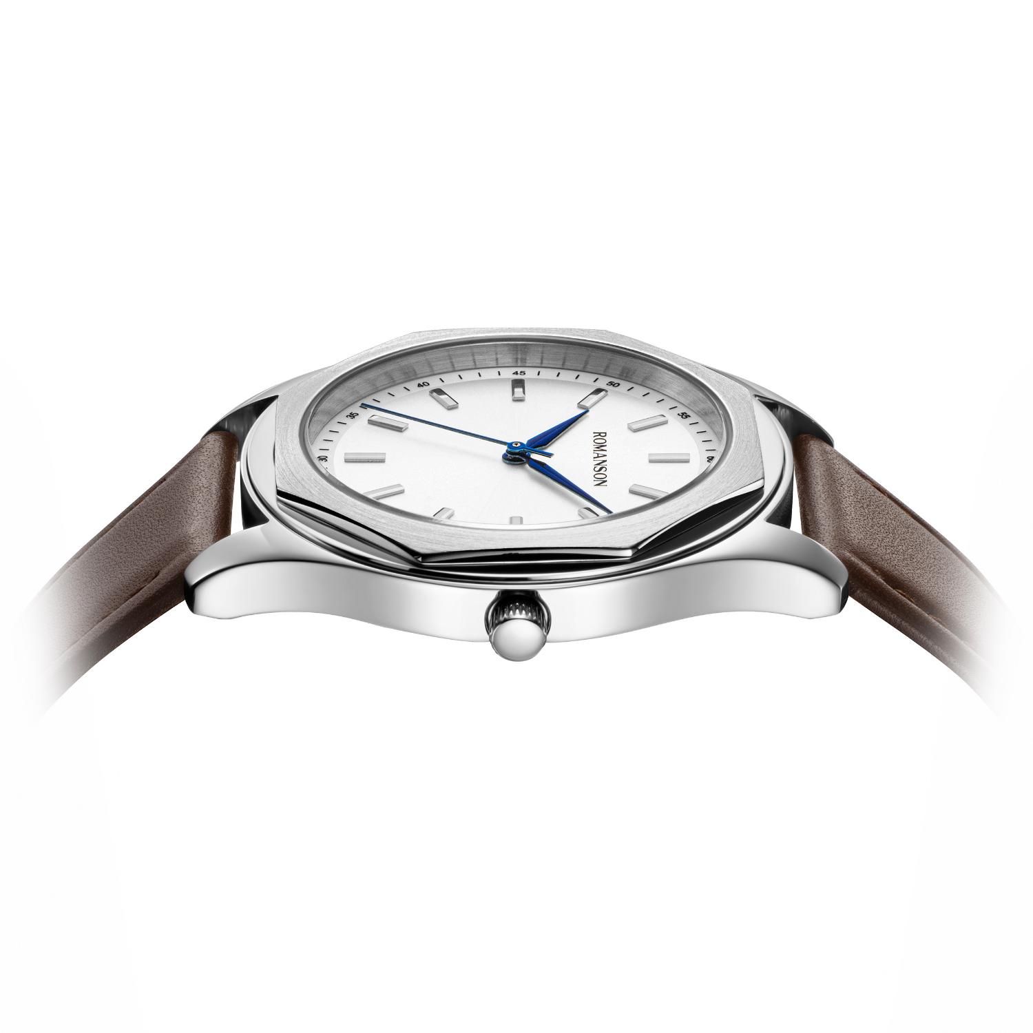 [로만손] 로만체 옥타곤 40 가죽시계 (RWTLMM5BF009WHWH0)