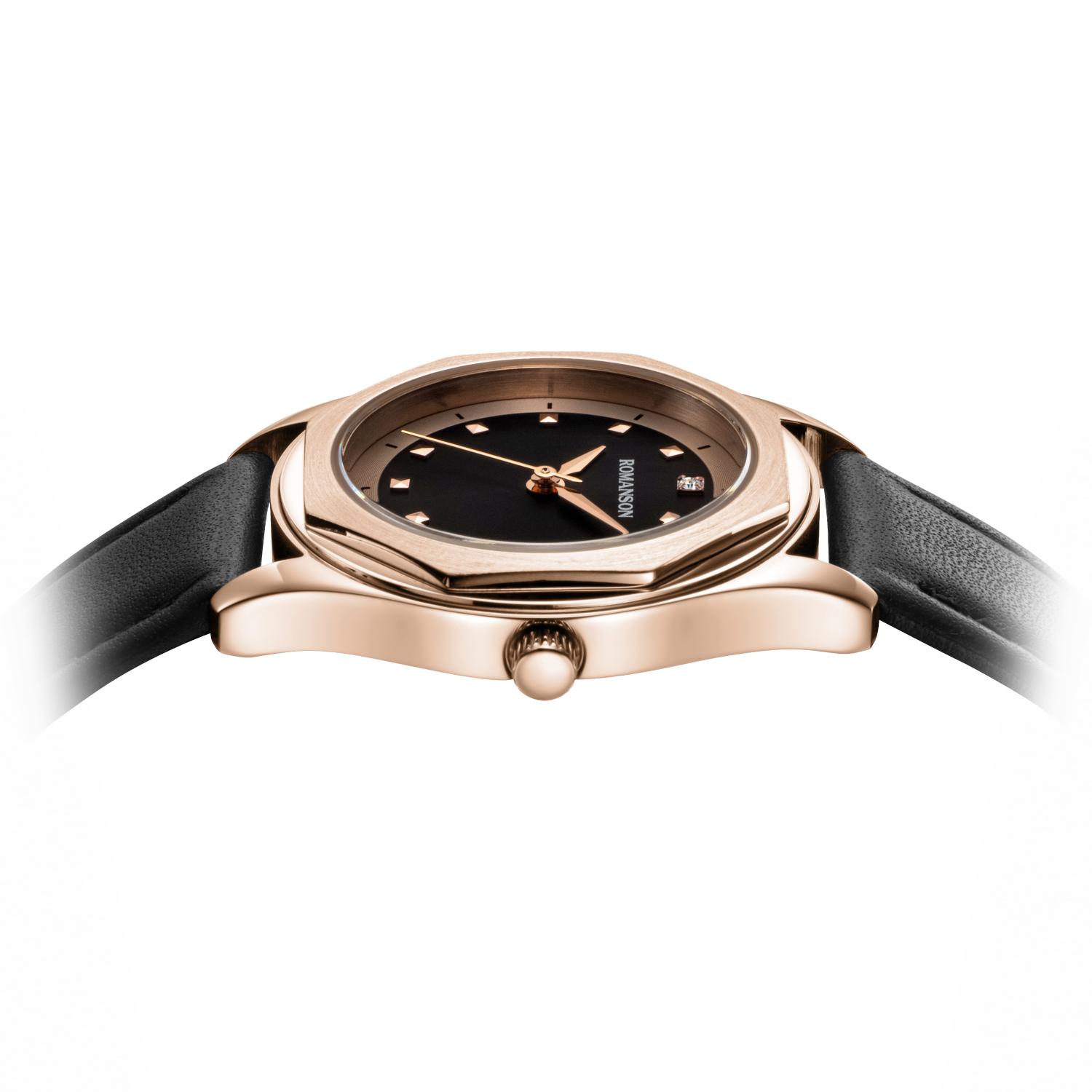 [로만손] 로만체 옥타곤 30 여성 가죽시계 (RWTLLL5BF010RGBK0)
