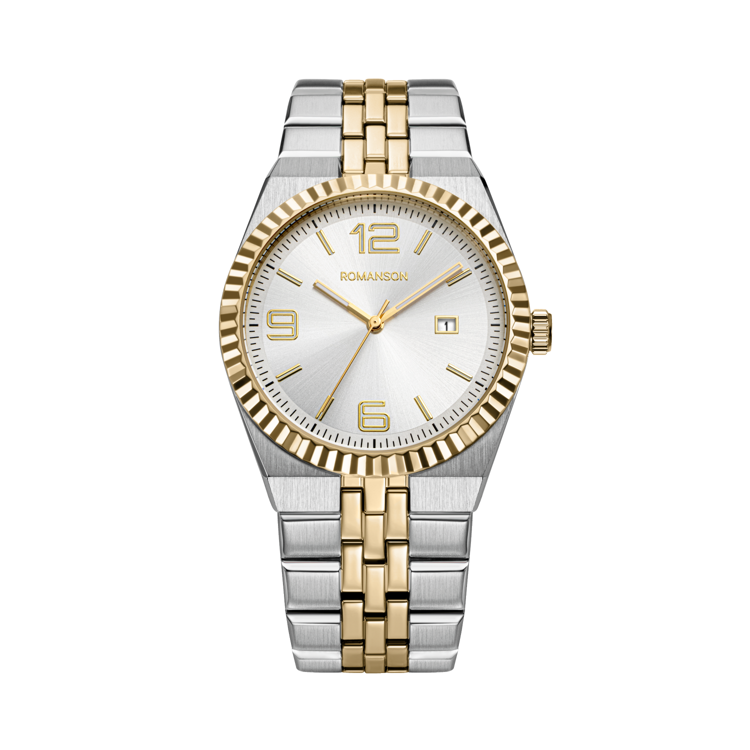 [로만손] 악티우스 데이트 골드콤비 40 메탈시계 (RWTMMM6BS201CECE0)