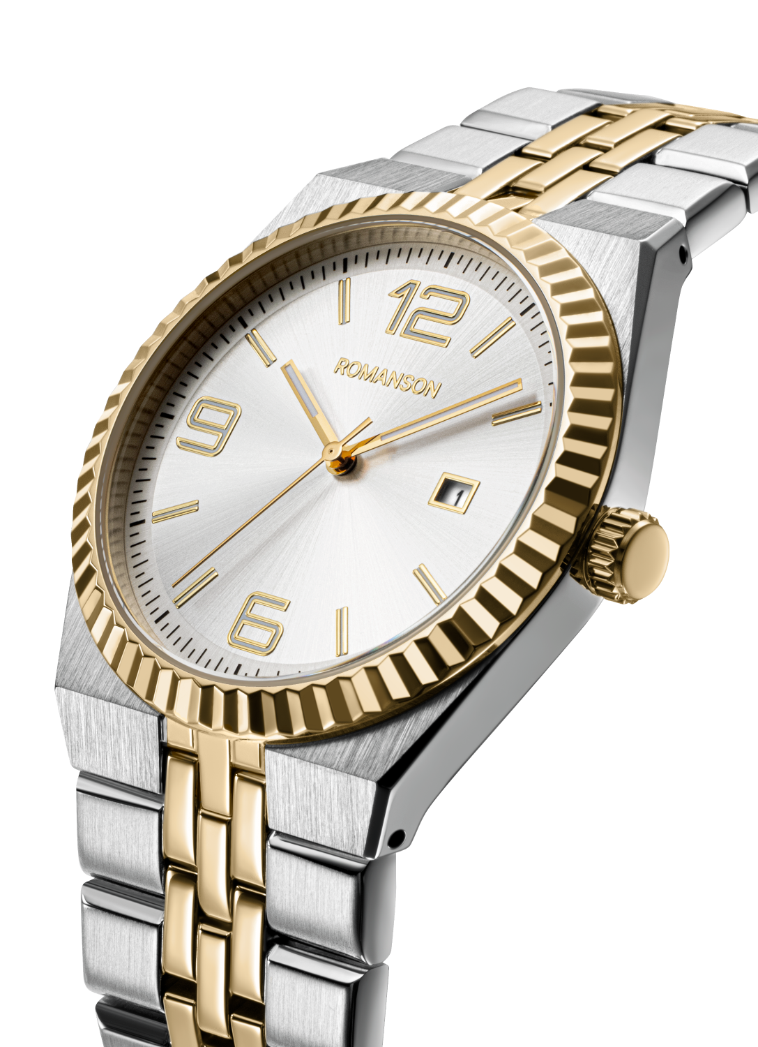 [로만손] 악티우스 데이트 골드콤비 40 메탈시계 (RWTMMM6BS201CECE0)
