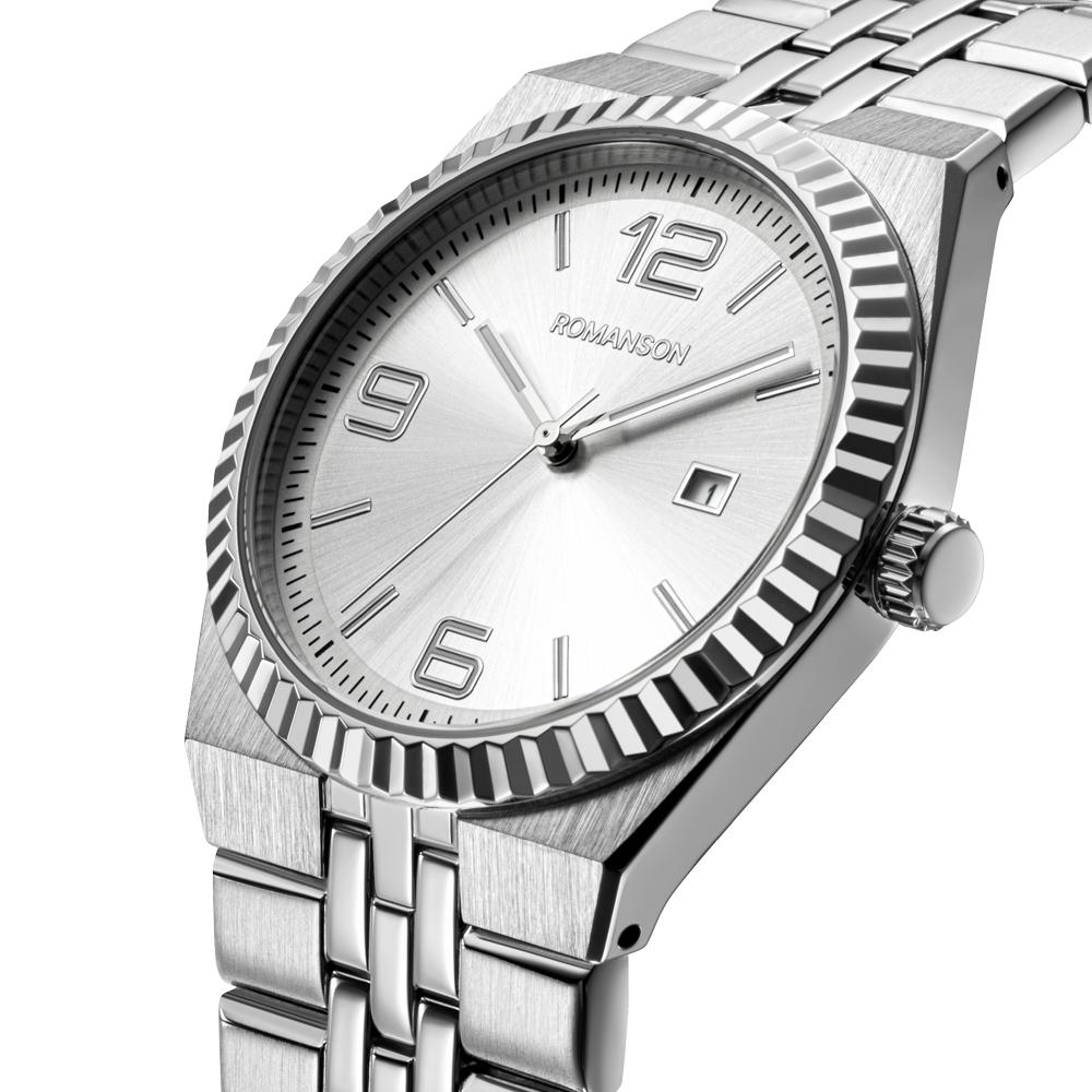 [로만손] 악티우스 데이트 화이트 40 메탈시계 (RWTMMM6BS201WHWH0)