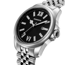 [로만손] 악티우스 데이트 블랙 41 메탈시계 (RWTMMM6BS202WHBK0)