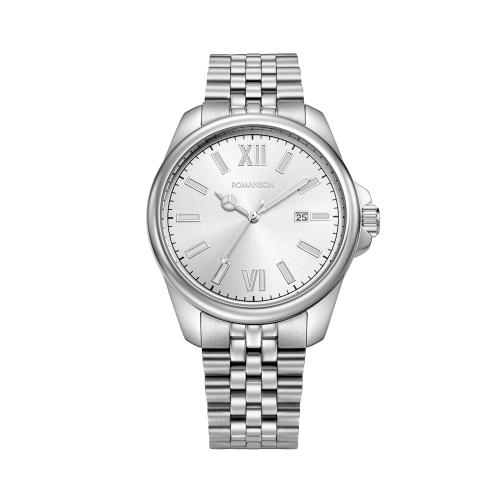 [로만손] 악티우스 데이트 화이트 41 메탈시계 (RWTMMM6BS202WHWH0)
