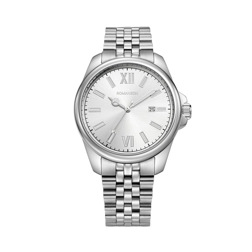 [로만손] 악티우스 데이트 화이트 41 메탈시계 (RWTMMM6BS202WHWH0)