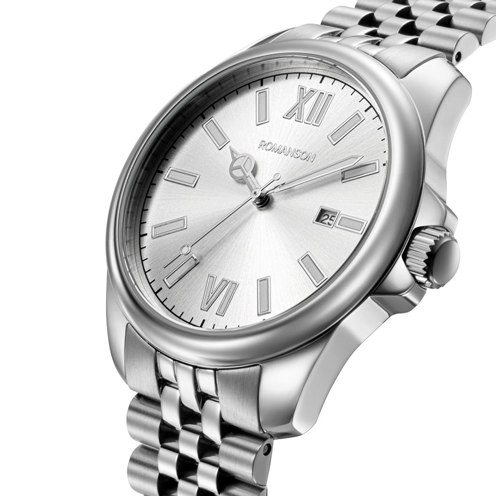 [로만손] 악티우스 데이트 화이트 41 메탈시계 (RWTMMM6BS202WHWH0)