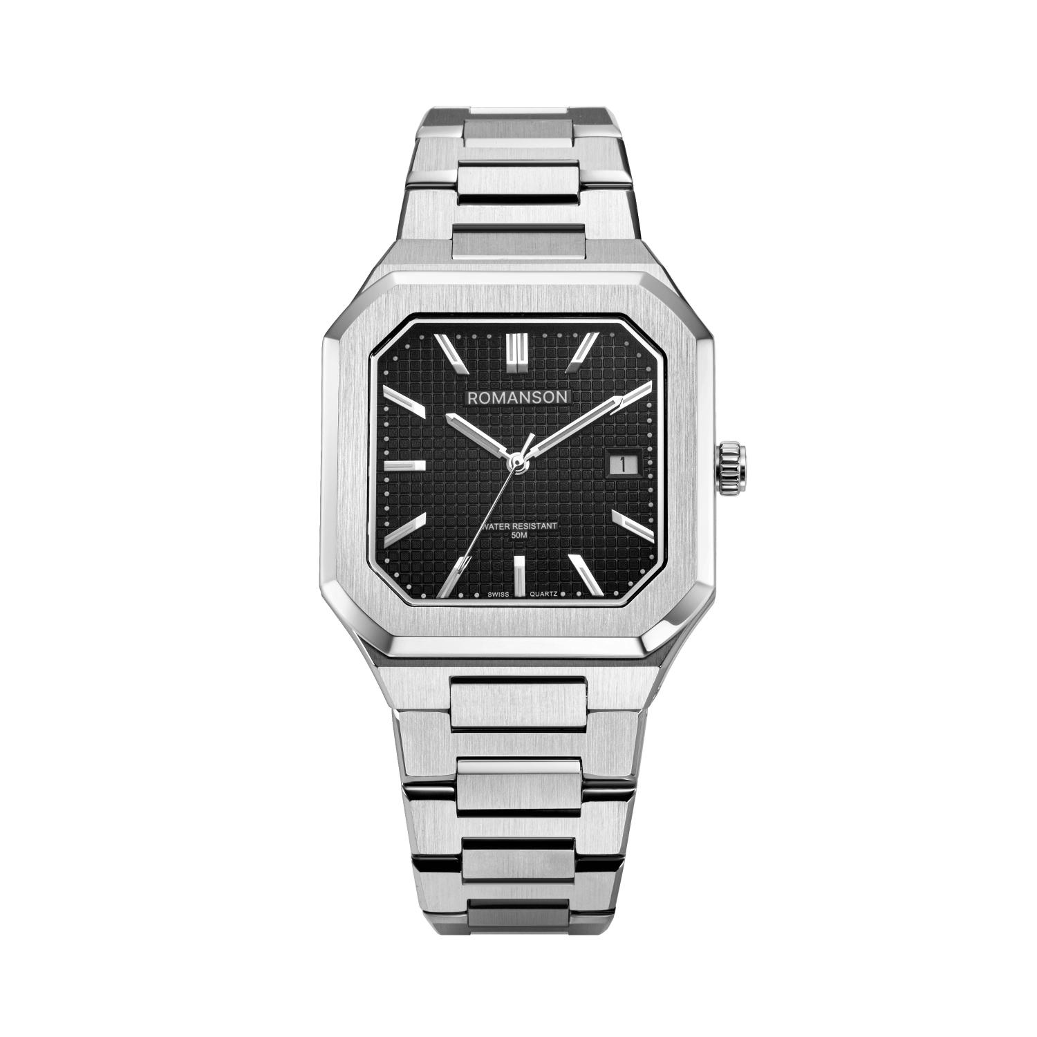 [로만손] 오디에 옥타고논 스퀘어 메탈시계 (RWTMMM6BS001WHBK0)