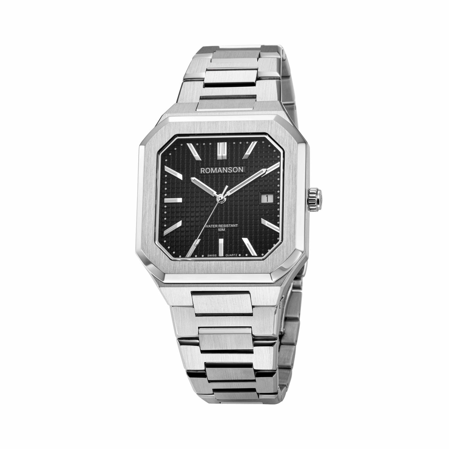 [로만손] 오디에 옥타고논 스퀘어 메탈시계 (RWTMMM6BS001WHBK0)