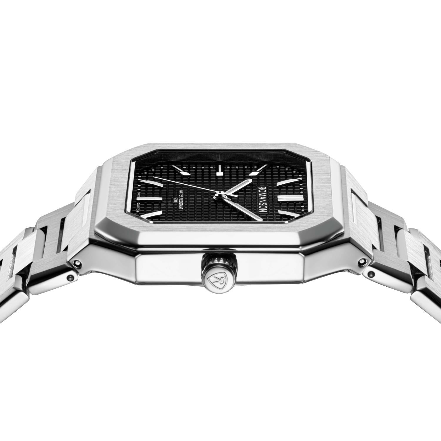 [로만손] 오디에 옥타고논 스퀘어 메탈시계 (RWTMMM6BS001WHBK0)