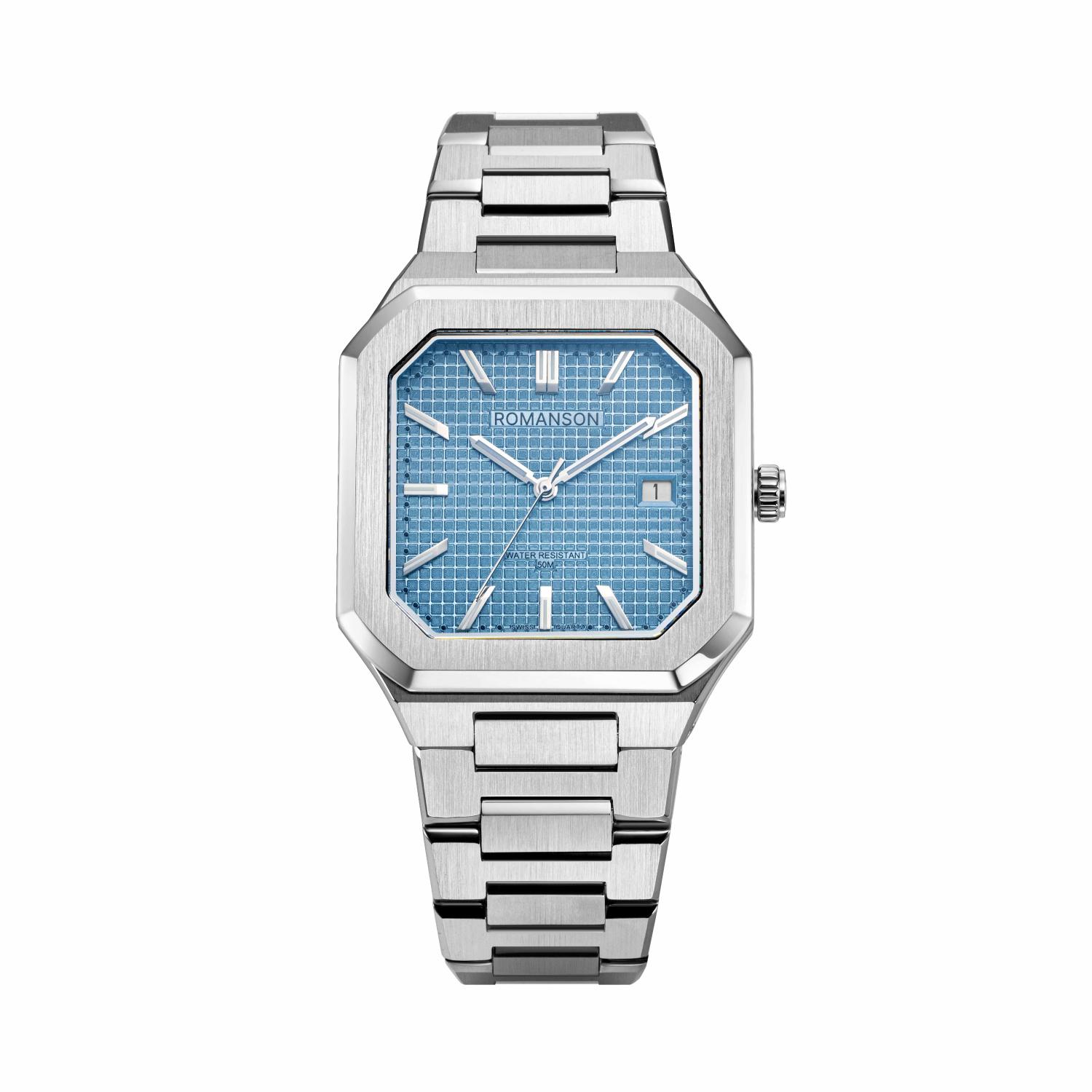 [로만손] 오디에 옥타고논 스퀘어 메탈시계 (RWTMMM6BS001WHSB0)