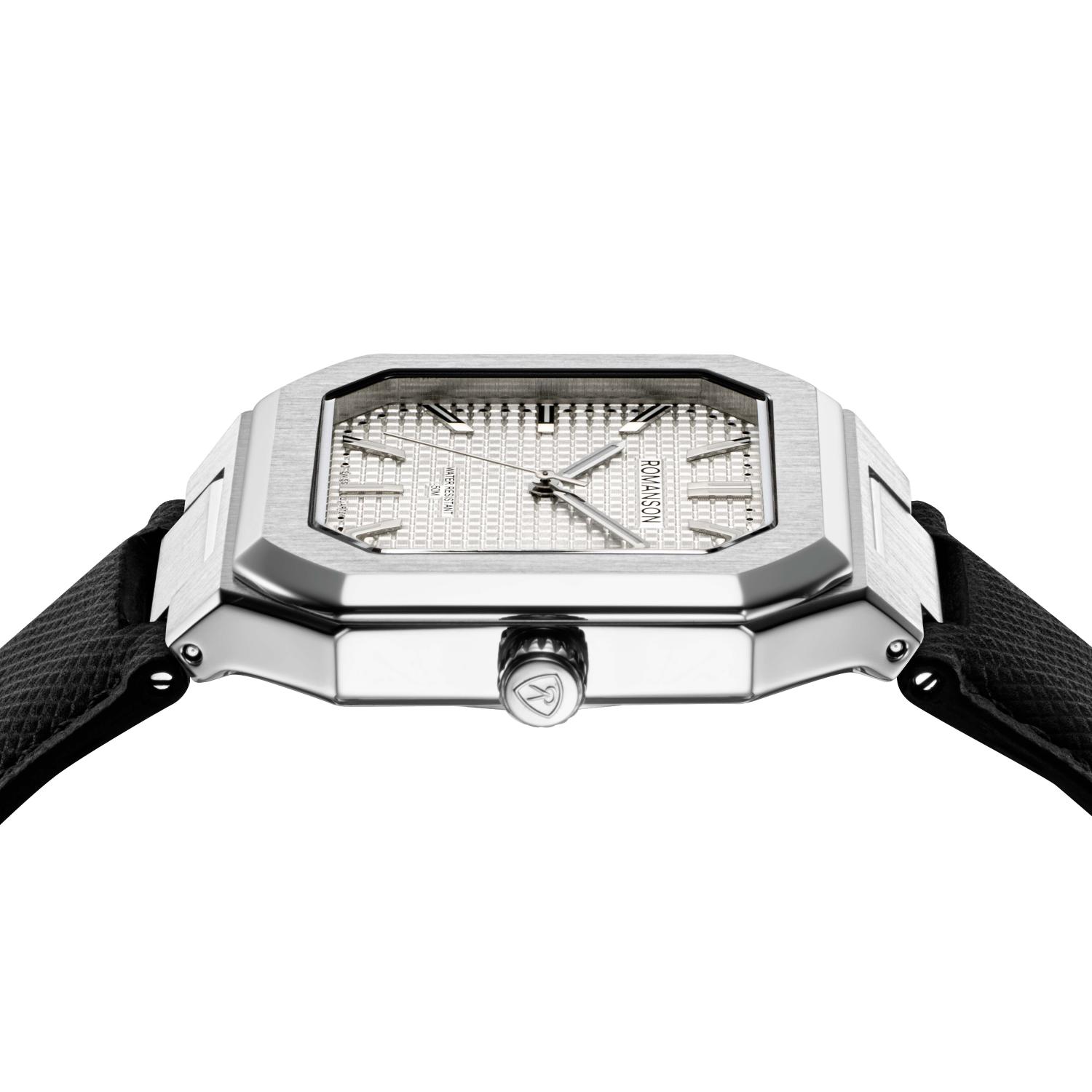 [로만손] 오디에 옥타고논 스퀘어 가죽시계 (RWTLMM6BS001WHWH0)