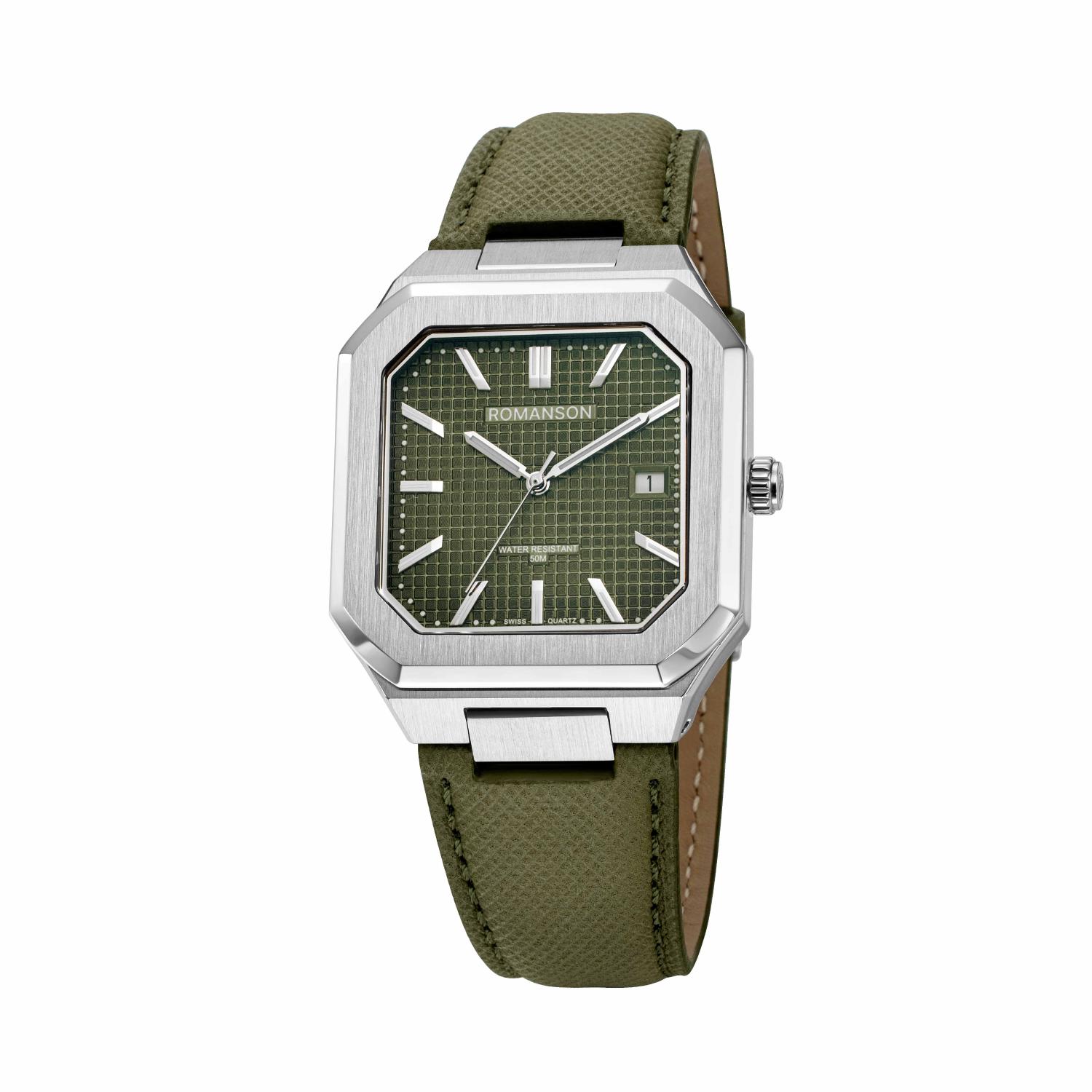 [로만손] 오디에 옥타고논 스퀘어 가죽시계 (RWTLMM6BS001WHOL0)