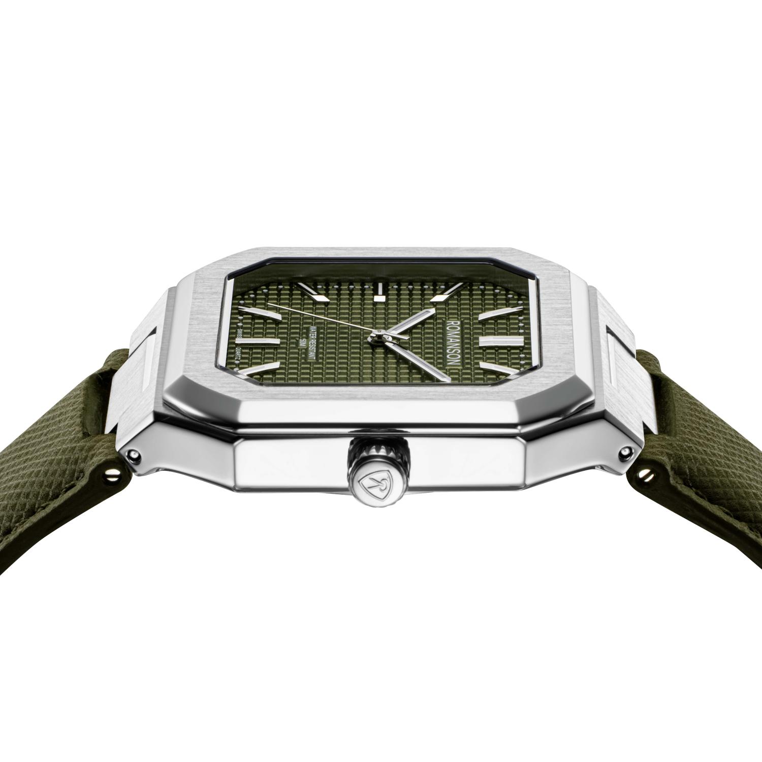 [로만손] 오디에 옥타고논 스퀘어 가죽시계 (RWTLMM6BS001WHOL0)