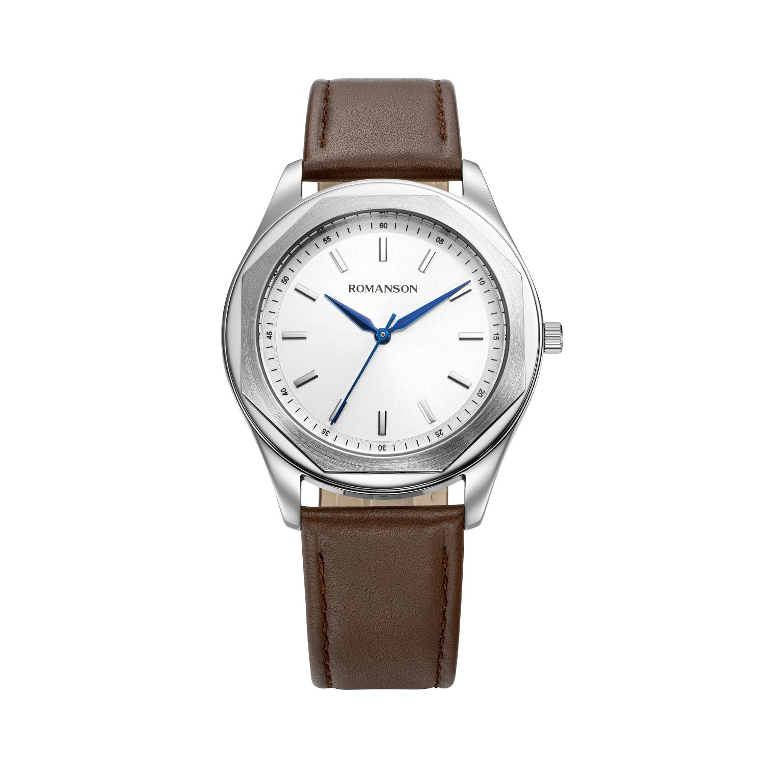 [로만손] 로만체 옥타곤 가죽 시계 40MM (RWTLMM5BF009WHWH0)