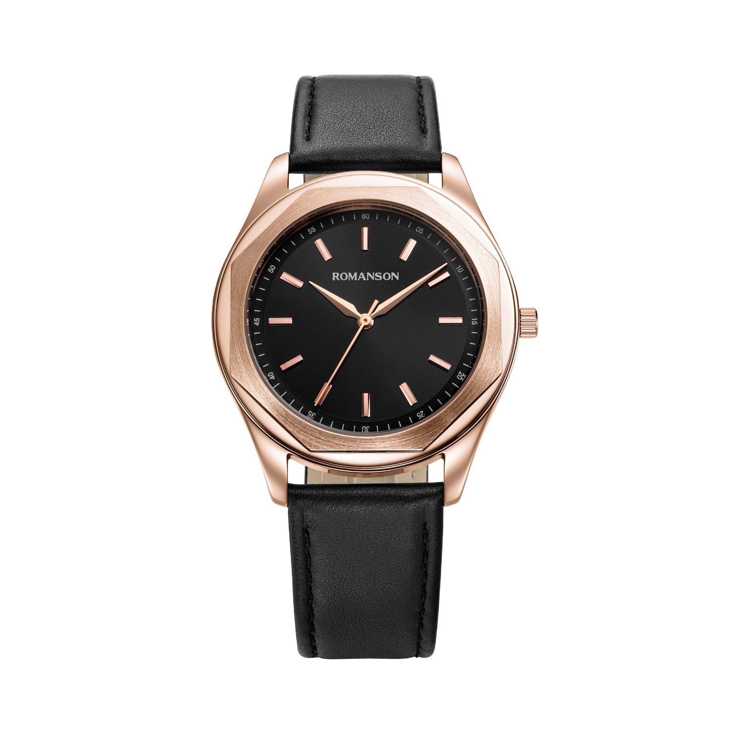 [로만손] 로만체 옥타곤 가죽 시계 40MM (RWTLMM5BF009RGBK0)