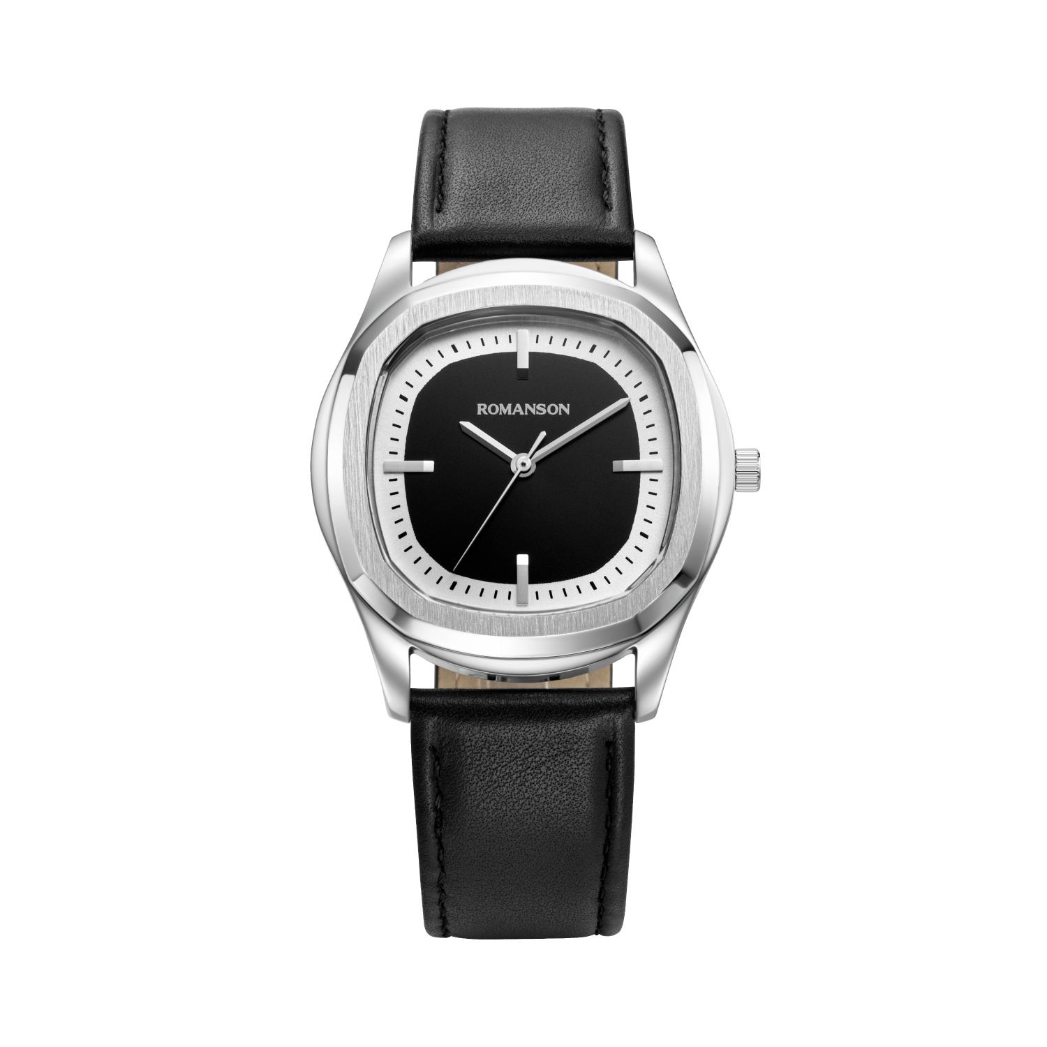 [로만손] 로만체 스퀘어 가죽 워치 40mm (RWTLMM5BF013WHBK0)