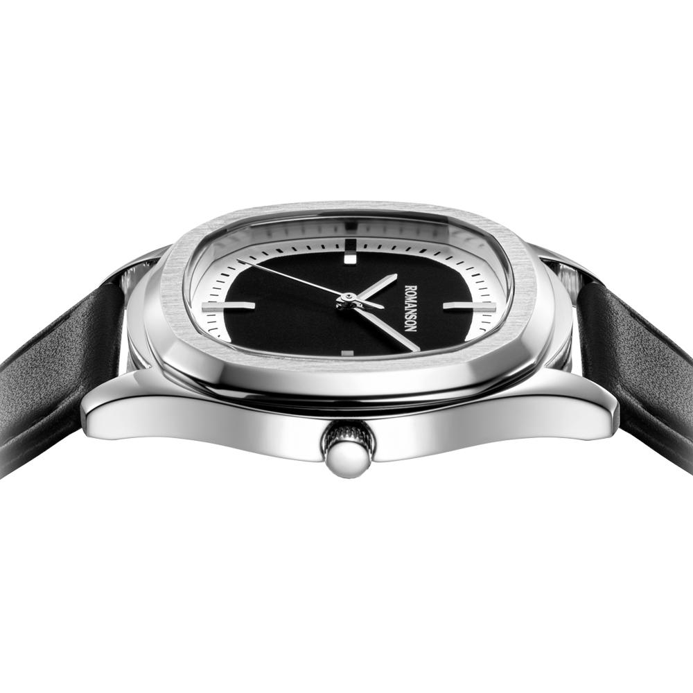 [로만손] 로만체 스퀘어 가죽 워치 40mm (RWTLMM5BF013WHBK0)