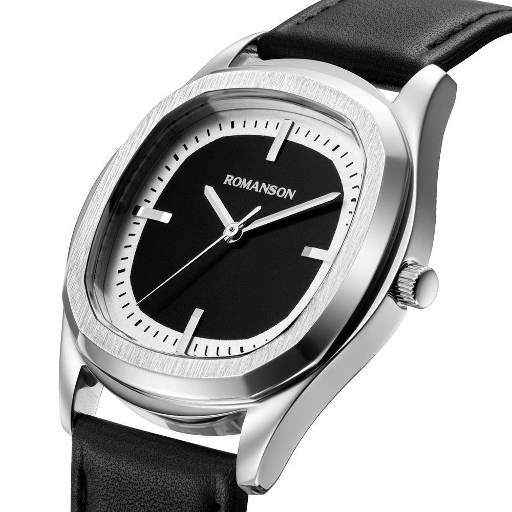 [로만손] 로만체 스퀘어 가죽 워치 40mm (RWTLMM5BF013WHBK0)