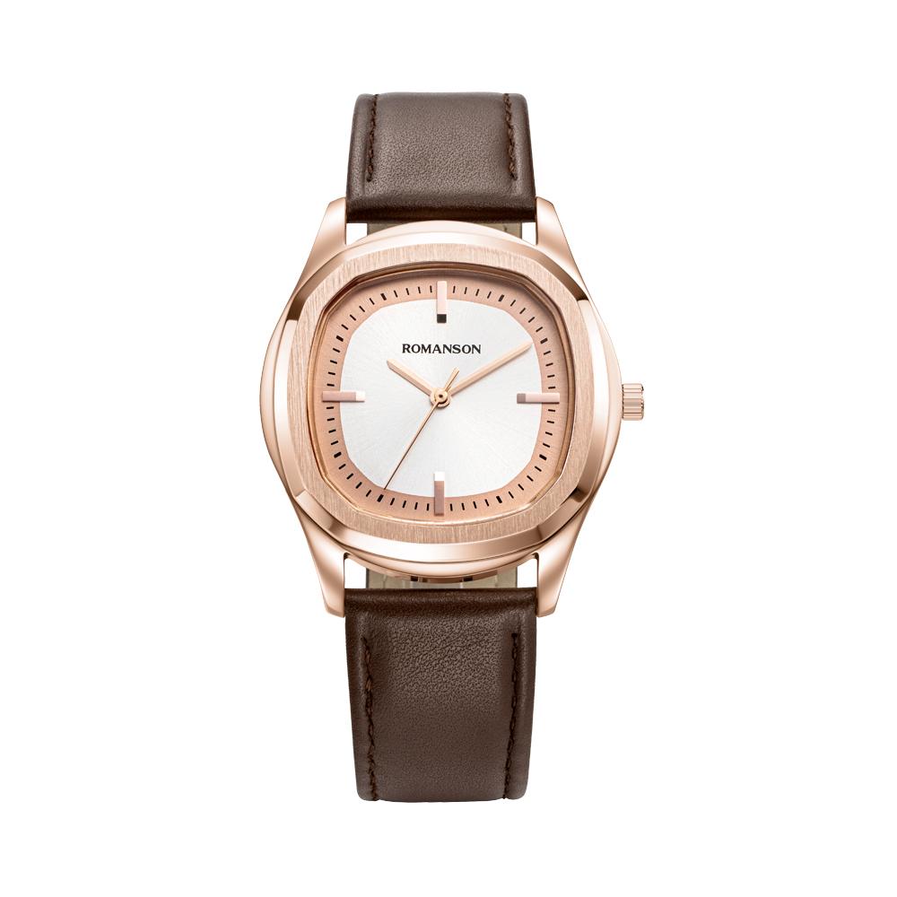 [로만손] 로만체 스퀘어 가죽 워치 40mm (RWTLMM5BF013RGWH0)
