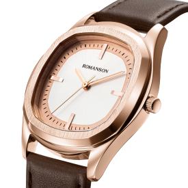 [로만손] 로만체 스퀘어 가죽 워치 40mm (RWTLMM5BF013RGWH0)